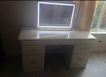 White vanity drawers