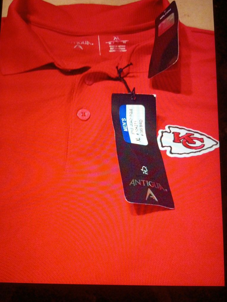ANTIGUA NFL APPAREL KANSAS CITY CHIEF POLO STYLE SHIRT SIZE XL