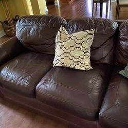 Raymour & Flanigan Jackson Brown Leather Couch