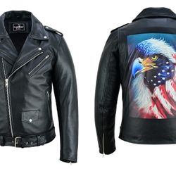 Men's Classic Black Leather Jacket.