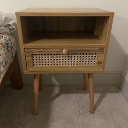 Rattan Nightstand / Bedside Table - Used, Like New