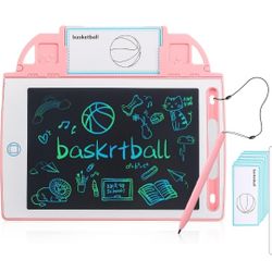 LCD Writing Tablet, Insertable Card Doodle Board for Kids, 8.5 inch Colorful Drawing Tablet with 20 Preschool Learning Flash Cards, Learning Toys