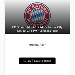 1 Ticket Manchester City VS Bayern Munich 