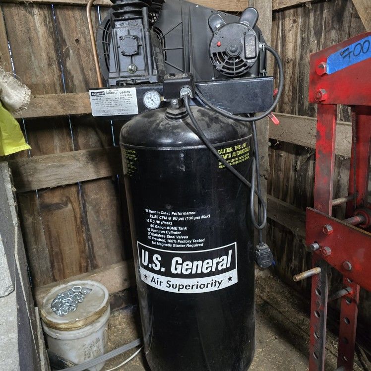 60 Gallon Air Compressor Made By US General.
