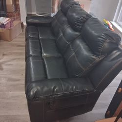 Black leather couch