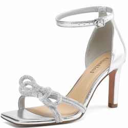 AIUNIIND Heels for Women with Bow