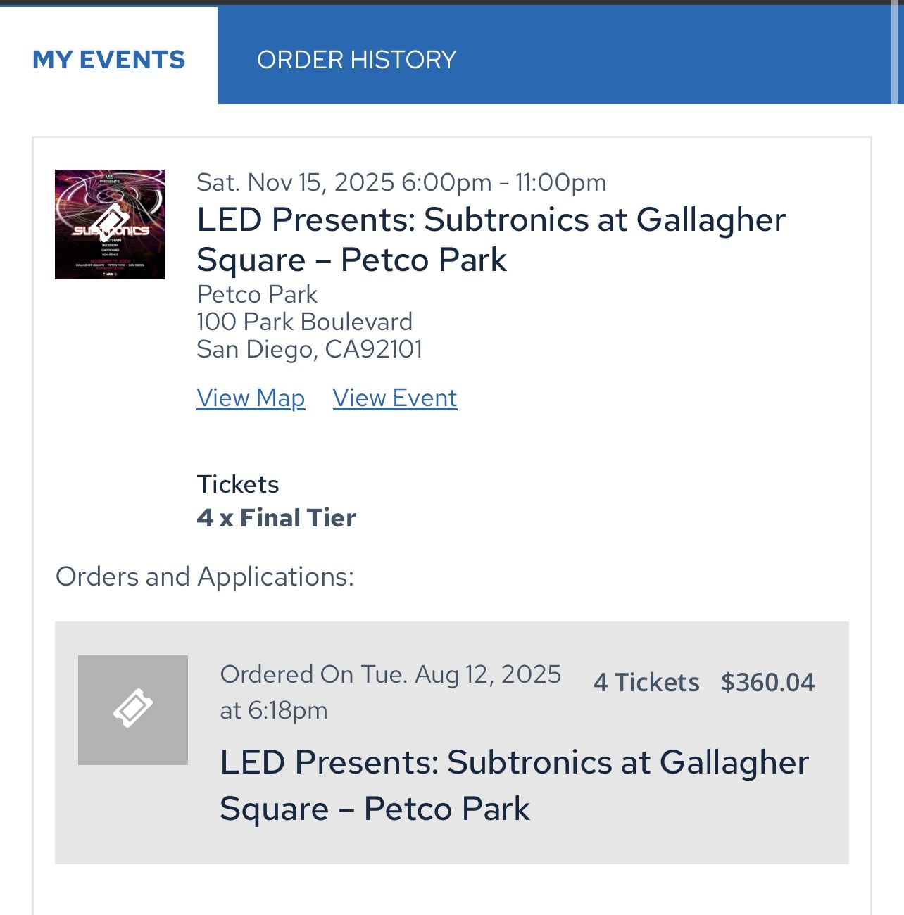 Subtronics Tickets SD Nov 15th