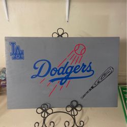 Los Angeles Dodger Vinyl & Wood Sign