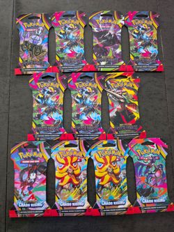 Pokemon Pitch Black & Chaos Rising Sleeved Booster Packs! 11 Pack Lot! New Factory Sealed!