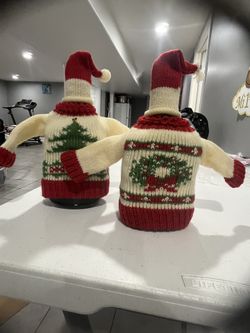 Botelleros De Estambre Navideños 