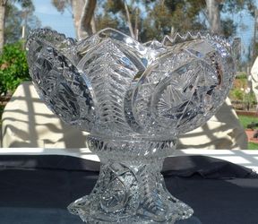 Beautiful Antique Cut Glass Punch Bowl