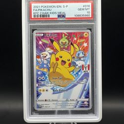 2021 Pokemon Indonesia Pikachu KFC Chaki Kids Meal #016 PSA 10 Fs/Ft