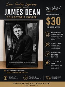 Framed James Dean Poster