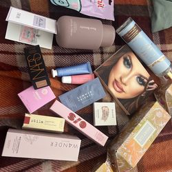 Mix of makeup and beauty items