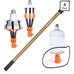 LOVEETA® Gen2 12Ft [18Ft Reach] Lightweight Extendable Light Bulb Changer Pole for High Ceilings – Telescopic Light Bulb Pole Changer with =S4-760