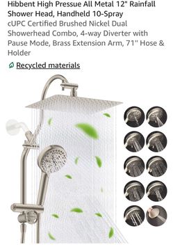 HIBBENT 12” dual shower head combo system