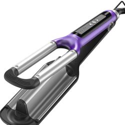 Wavytalk Hair Waver 3 Barrel Deep Hair Crimper Beachy Waves Curling Iron Ceramic Curling Wand Adjustable Heat Range for All Hair Types Dual Voltage fo