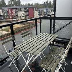 Green & White IKEA Bistro Table Set X2