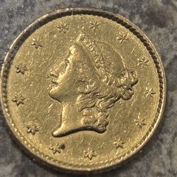 1853-P Type 1 Liberty Head Gold Coin $1 Dollar