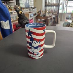 Disney Parks Mickey Mouse " American Legend " Ceramic 10 OZ Mug From The Disney Americana Collection 