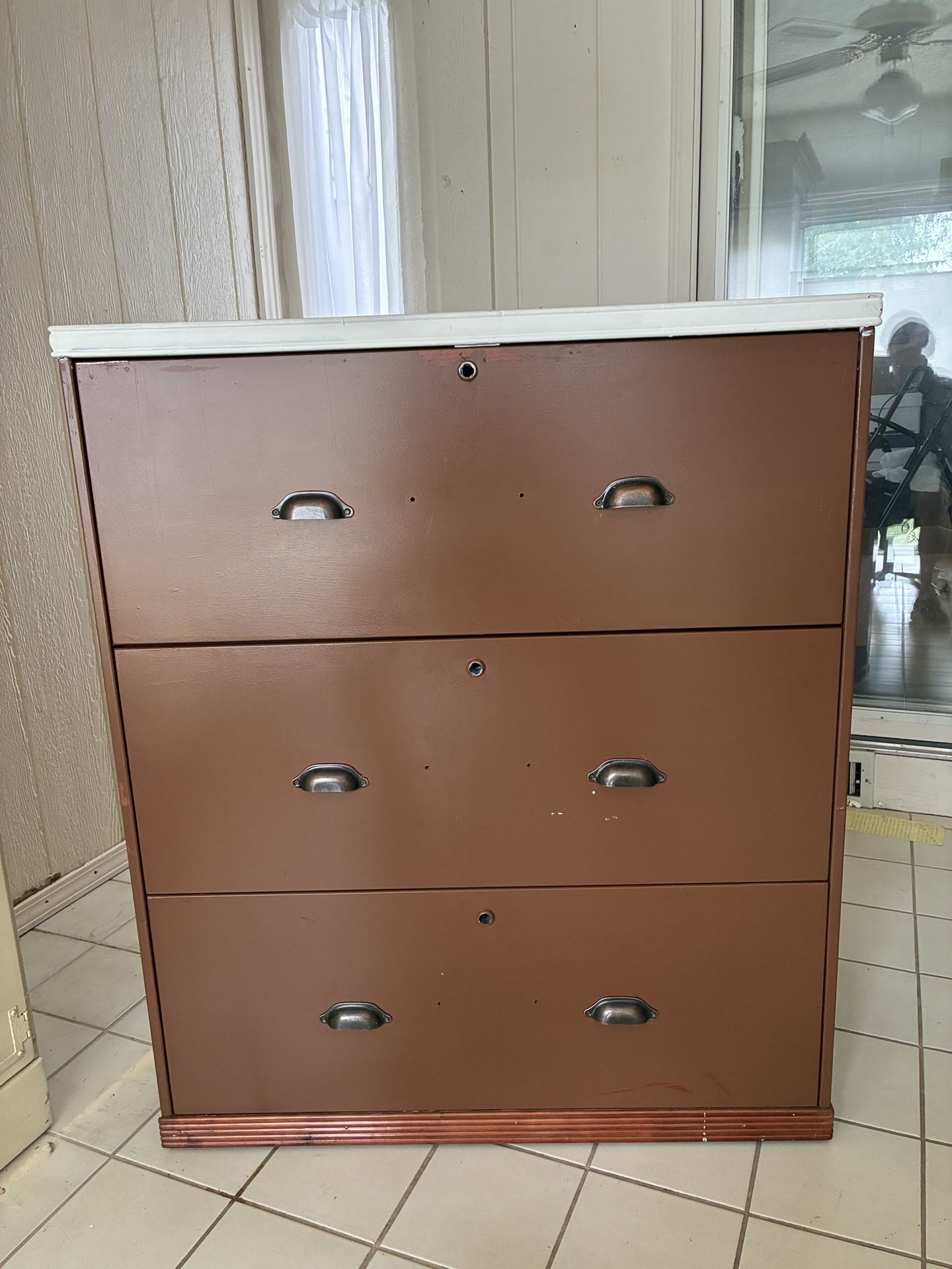 Large Metal 3 Drawer File Cabinet