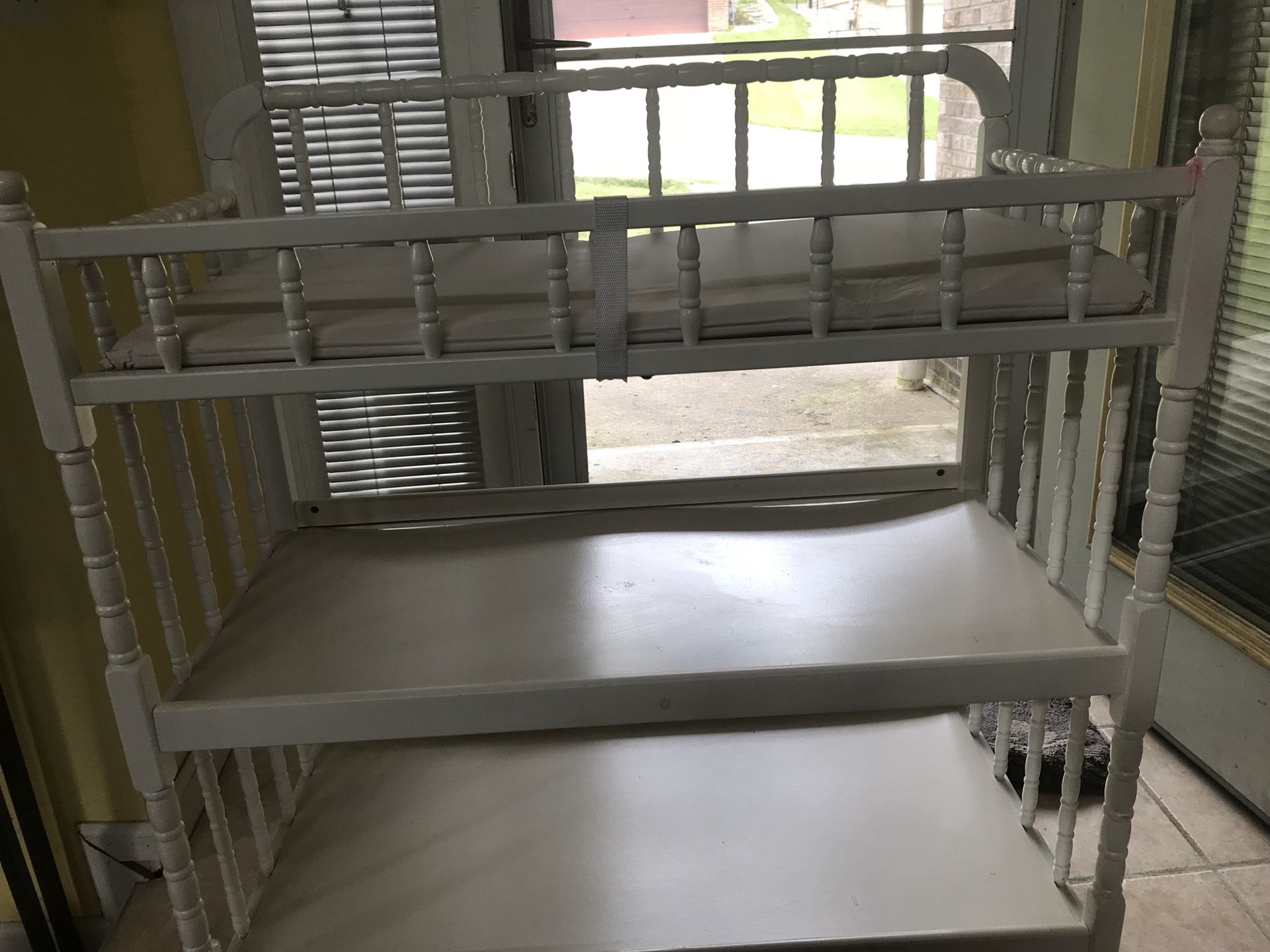 White changing table with pad