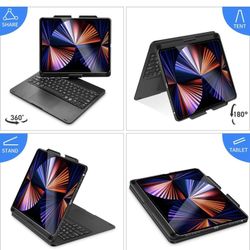 iPad Pro 12.9 inch 6th Generation 2022 Case with Keyboard and Touchpad, Compatible with iPad Pro 12.9-inch 5th Gen 2021/4th Gen 2020/3rd Gen 2018, Rai