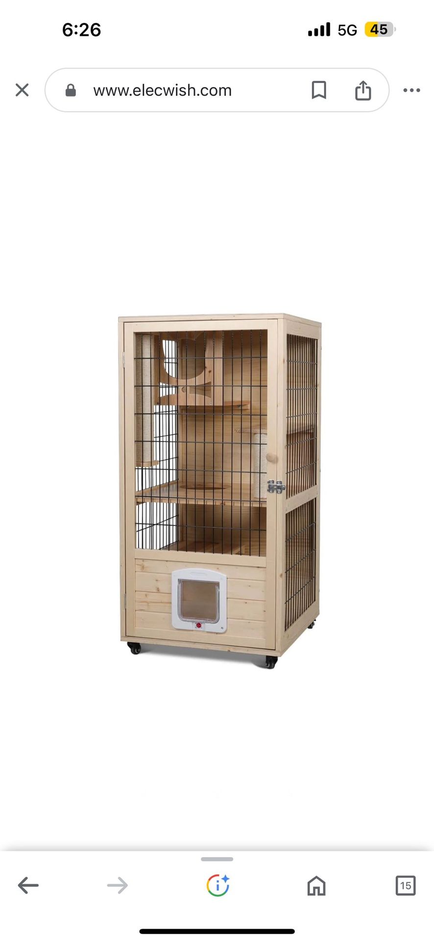 Wooden Cat House with Scratching Post PF0506