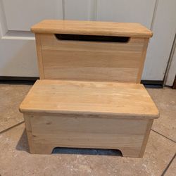 Children's Step Stool with Storage Bathroom 