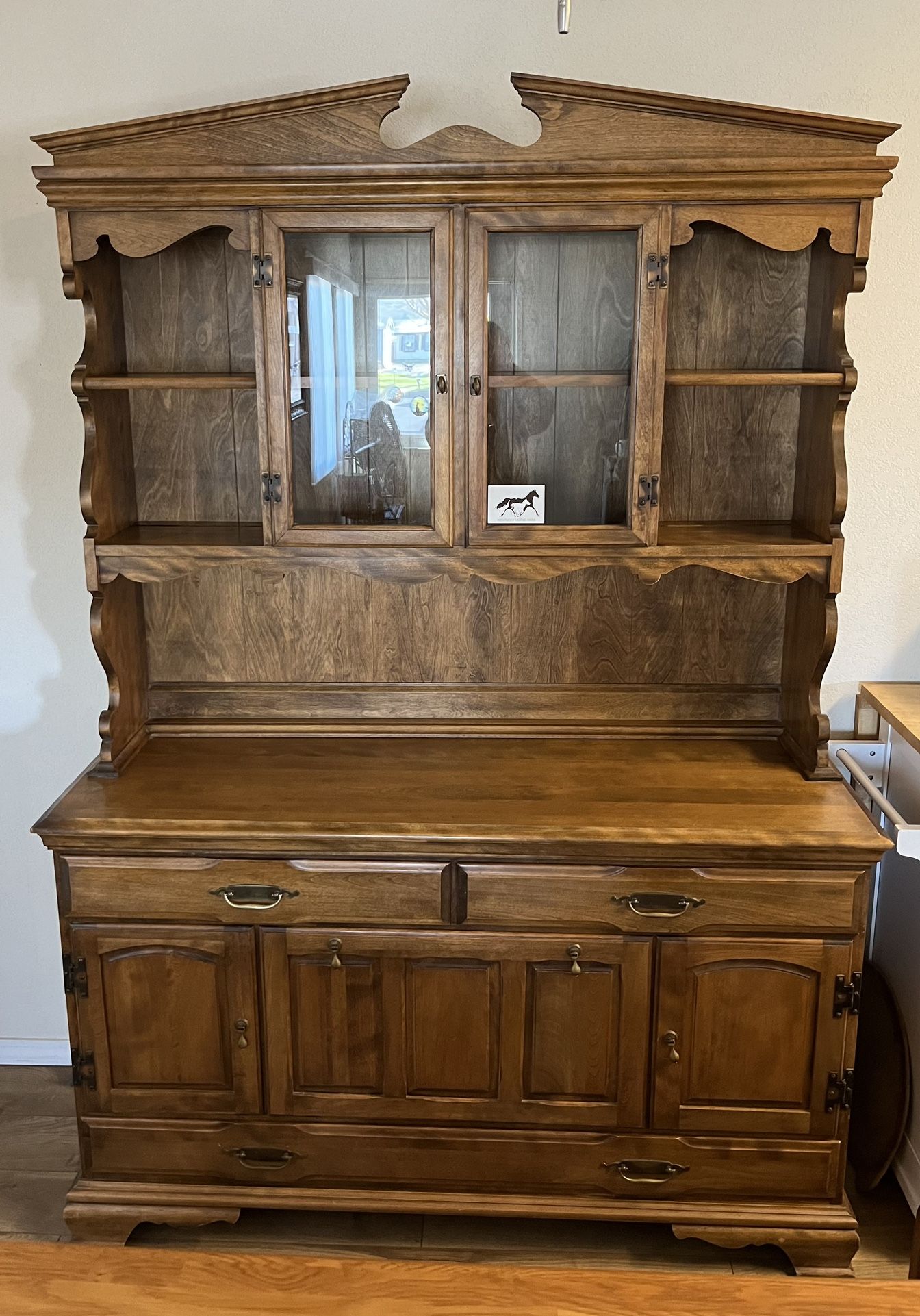 Antique Birchwood China Buffet