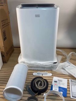 12000 BTU, BLACK+DECKER Portable AC for 550 Sq Ft BPACT08NM White WiFi