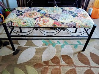 Beautiful Floral Fabric Bench