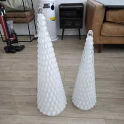 LED Glass Holiday Trees, Set of 2