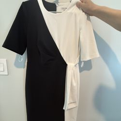 Calvin Klein Black & White Sheath Dress – Size 8 – Gently Used