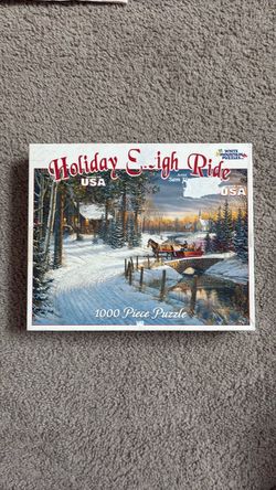 Jigsaw puzzle HOLIDAY SLEIGH RIDE White Mountain NO MISSING PIECES