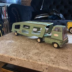 Vintage Toy Truck 1960’s Tonka Car Carrier / Hauler $40 Truck & Trailer Teal