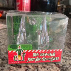 Elf Mr. Narwhal Acrylic Shotglass