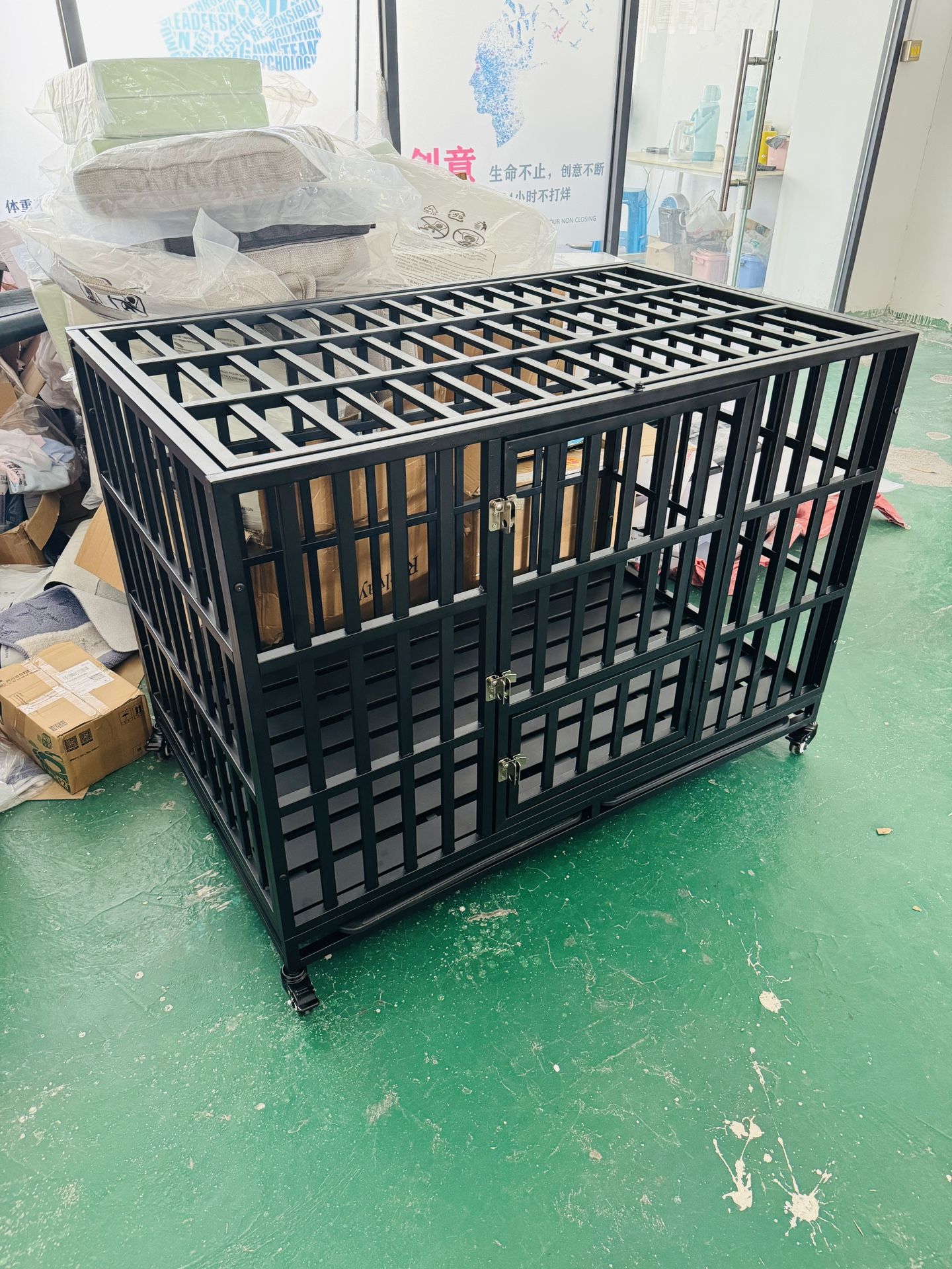 47 inch Heavy Duty Dog Crate Kennel, High Anxiety Indestructible Dog Crates for Large Dogs
