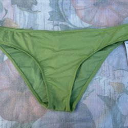NWT Hurley Women's Bikini Swim Bottom Low Waist Green Moderate Cheeky Sz XL