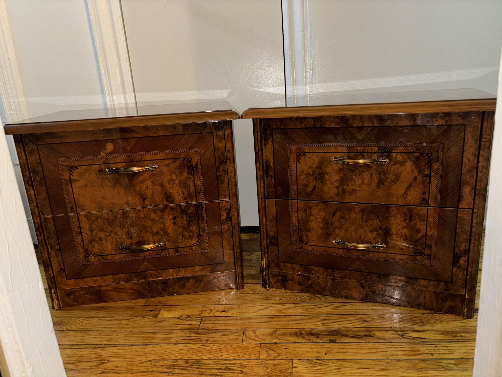 Two Matching His And Hers Nightstands 
