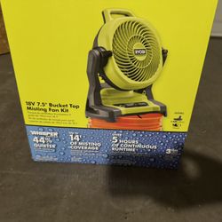 ONE+ 18V Cordless 7-1/2 in. Bucket Top Misting Fan Kit with 1.5 Ah Battery and Charger