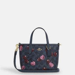 NWT Coach City Mini Tote Bag In Signature Canvas With Cherry Print-CY737