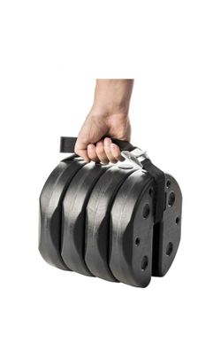 40 lbs. Black US Weight Canopy Weight Plates with Carry Strap (Set of 4)