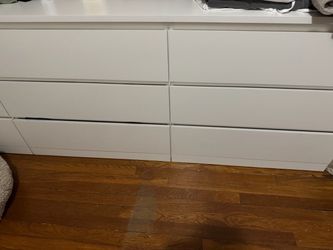 White 6-Drawer Double Dresser