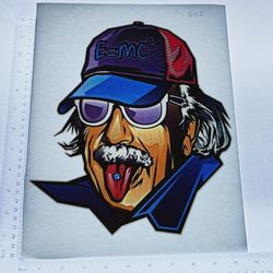 Iron On Heat Transfer  Good For T-shirts Sweaters Jackets T Shirt Design Size Is About 10x10  Albert Einstein #352