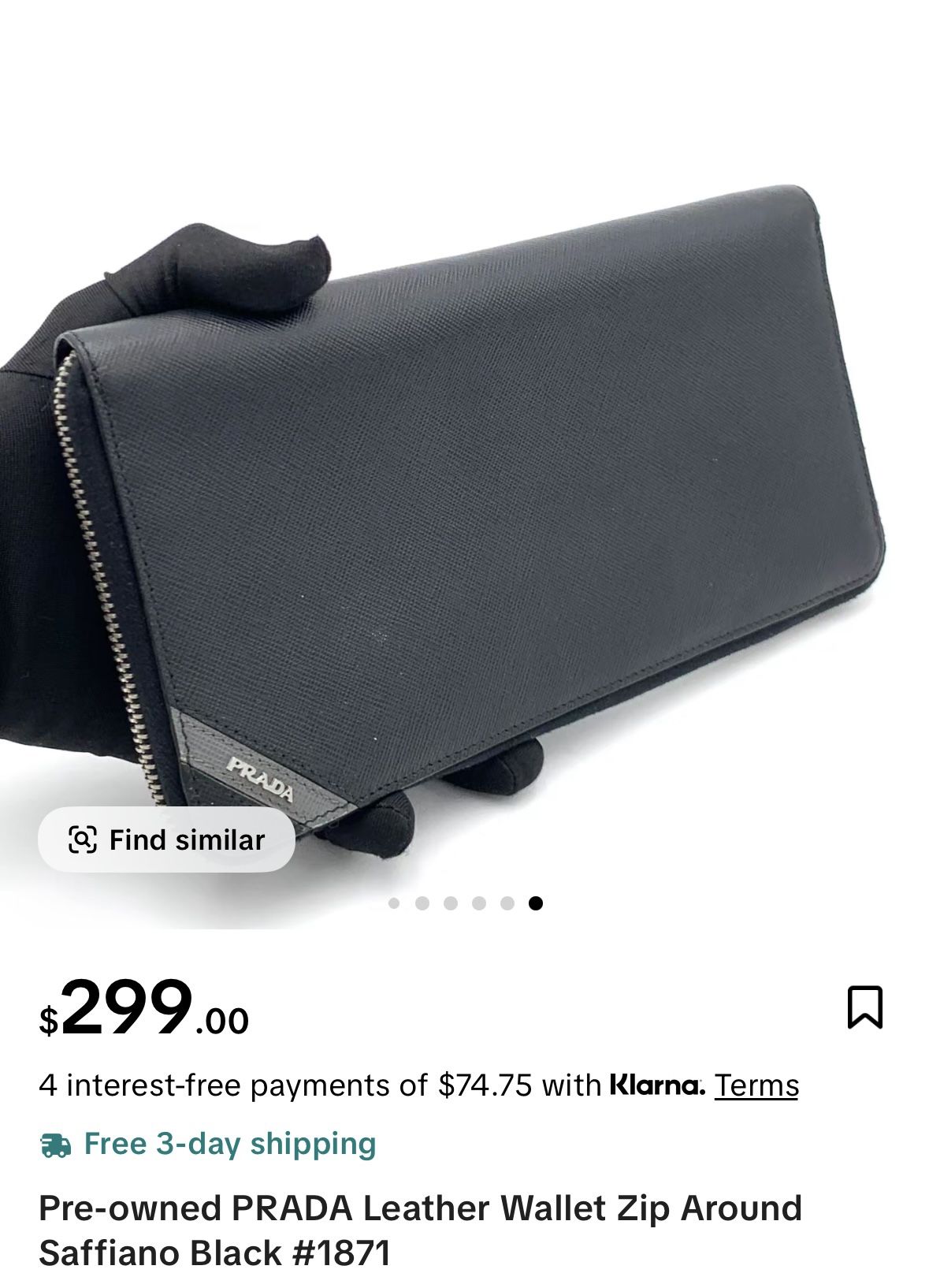 PRADA leather Wallet Zip Around