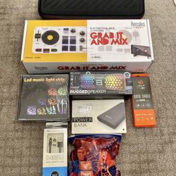 Ultimate Portable Mini Dj Bundle W/ Bluetooth Speaker, Hard Case, Power Bank & More!
