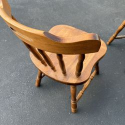 Solid wood dining chairs in good, honest condition.
