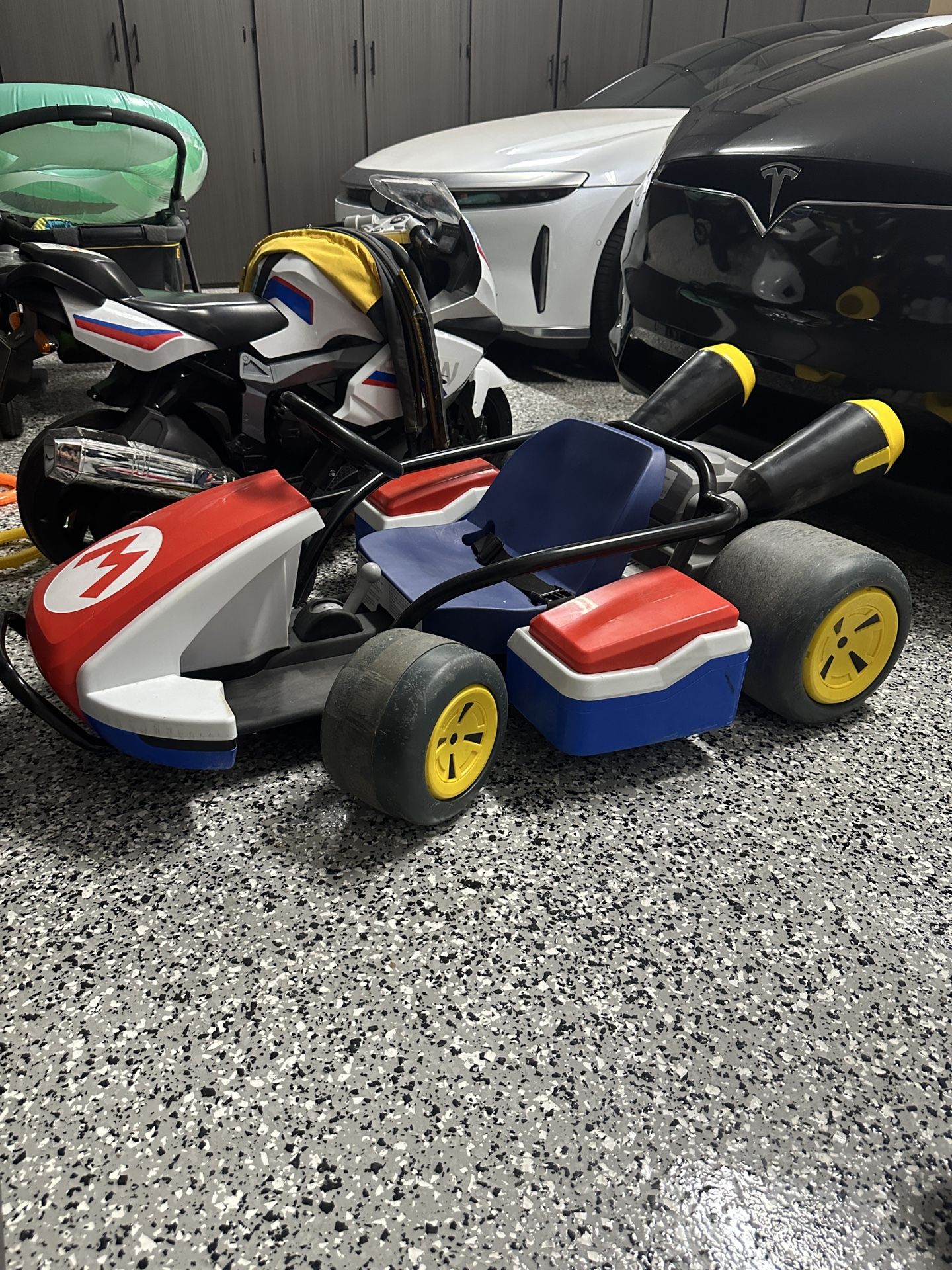 Super Mario Kart Deluxe Kids Ride On 24V Battery Powered Electric Car Toy, Up to 8MPH, 3 Speeds & Reverse, Weight Limit 81 lbs.