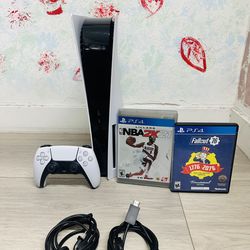 Sony PlayStation 5 Disc Edition - 825GB , Bonus 2 Game  ( Used Very New  )